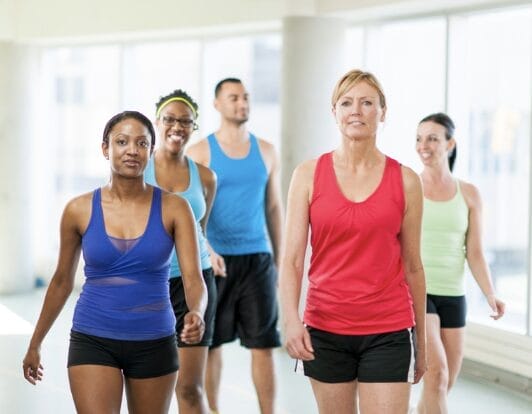 Summer fitness, indoor walking